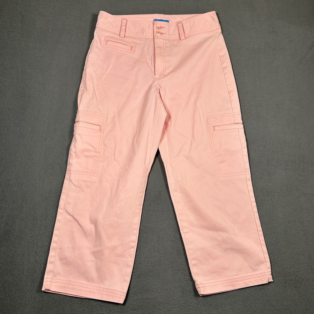 Dockers Cargo Pants Women 10 Pink Favorite Fit Crop Utility Stretch Cotton Twill